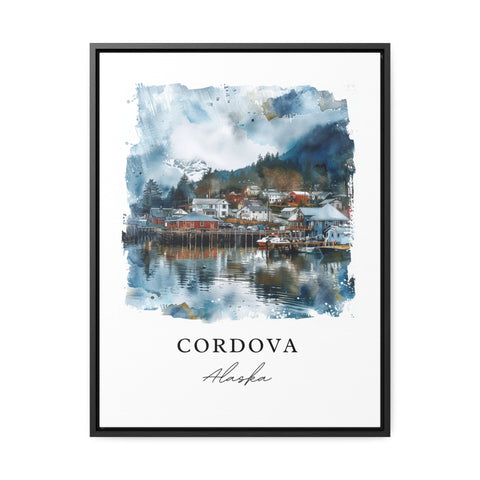 Cordova Alaska Art, Cordova Print, Chugach Alaska Watercolor Art, Cordova AK Gift, Travel Print, Travel Poster, Housewarming Gift