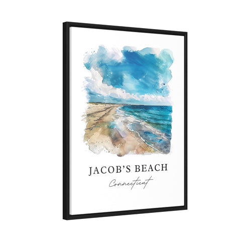 Jacob's Beach CT Wall Art, Jacob's Beach Print, Guilford CT Watercolor Art, Guilford Gift, Travel Print, Travel Poster, Housewarming Gift