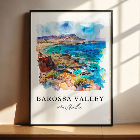 Barossa Valley Wall Art, Barossa Valley Print, Adelaide Watercolor Art, Barossa Valley Gift, Travel Print, Travel Poster, Housewarming Gift