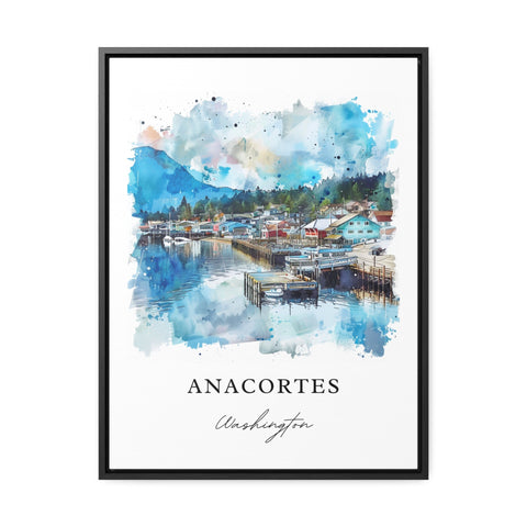 Anacortes WA Wall Art, Anacortes Print, Skagit Watercolor, Anacortes Washington Gift, Travel Print, Travel Poster, Housewarming Gift