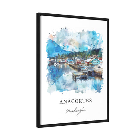 Anacortes WA Wall Art, Anacortes Print, Skagit Watercolor, Anacortes Washington Gift, Travel Print, Travel Poster, Housewarming Gift