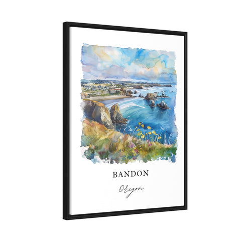 Bandon Oregon Art, Bandon Print, Bandon OR Watercolor, Bandon OR Gift, Travel Print, Travel Poster, Housewarming Gift