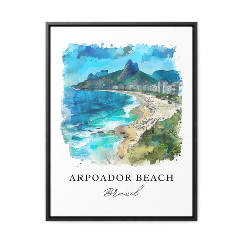 Arpoador Beach Art, Arpoador Brazil Print, Rio Janeiro Watercolor Art, Arpoador Brazil Gift, Travel Print, Travel Poster, Housewarming Gift