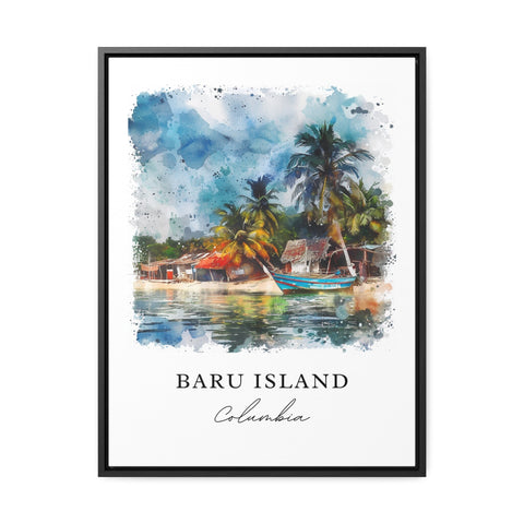 Baru Island Wall Art, Baru Island Colombia Print, Isla Barú Watercolor Art, Cartagena Gift, Travel Print, Travel Poster, Housewarming Gift