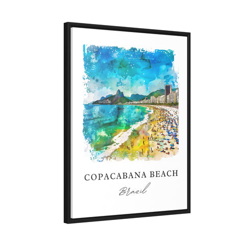 Copacabana Beach Art, Copacabana Beach Print, Copacabana Watercolor Art, Rio de Janeiro Gift, Travel Print, Travel Poster, Housewarming Gift