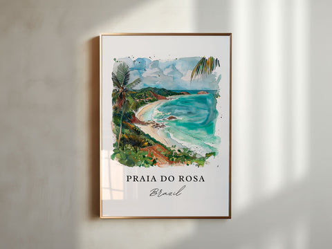 Praia Do Rosa Art, Praia Do Rosa Brazil Print, Florianópolis Watercolor Art, Garopaba Gift, Travel Print, Travel Poster, Housewarming Gift