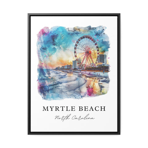 Myrtle Beach NC Art, Myrtle Beach Print, Myrtle Beach Watercolor Art, Horry County NC Gift, Travel Print, Travel Poster, Housewarming Gift