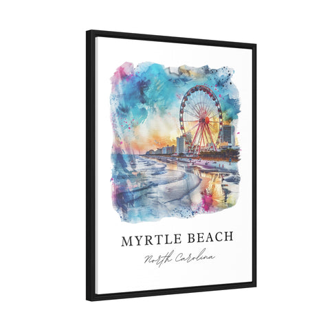 Myrtle Beach NC Art, Myrtle Beach Print, Myrtle Beach Watercolor Art, Horry County NC Gift, Travel Print, Travel Poster, Housewarming Gift