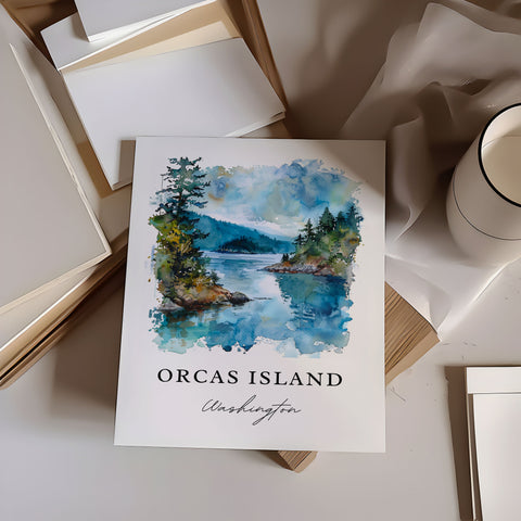 Orcas Island WA Art, Orcas Island Print, Orcas Island Watercolor Art, San Juan Islands Gift, Travel Print, Travel Poster, Housewarming Gift