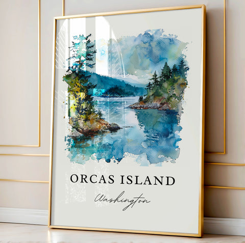 Orcas Island WA Art, Orcas Island Print, Orcas Island Watercolor Art, San Juan Islands Gift, Travel Print, Travel Poster, Housewarming Gift