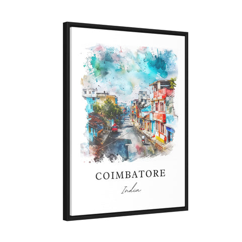 Coimbatore India Wall Art, Tamil Nadu Print, Coimbatore Watercolor Art, Peelamedu India Gift, Travel Print, Travel Poster, Housewarming Gift