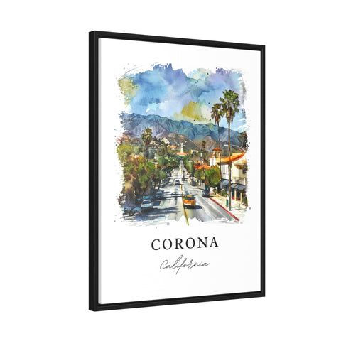 Corona California Art, Corona Print, Riverside CA Watercolor Art, Corona California Gift, Travel Print, Travel Poster, Housewarming Gift