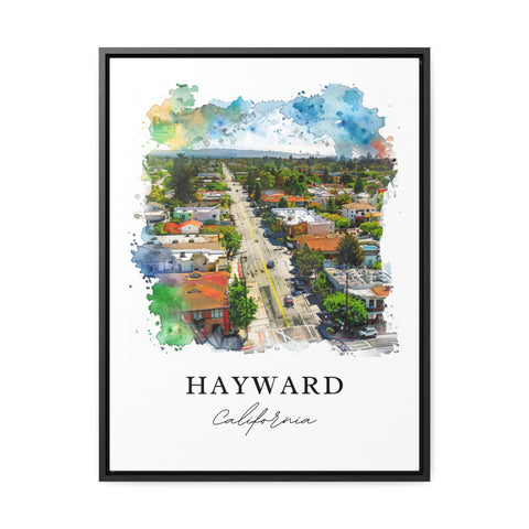 Hayward CA Wall Art, Hayward California Print, Hayward Watercolor Art, Alameda County Gift, Travel Print, Travel Poster, Housewarming Gift