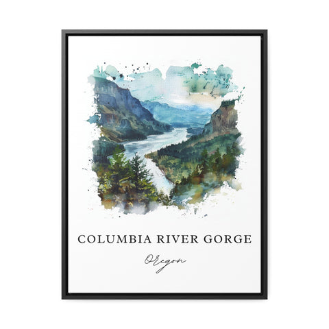 Columbia River Gorge Art, Oregon Print, Cascade Region OR Watercolor, Columbia River OR Gift, Travel Print, Travel Poster, Housewarming Gift