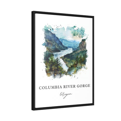 Columbia River Gorge Art, Oregon Print, Cascade Region OR Watercolor, Columbia River OR Gift, Travel Print, Travel Poster, Housewarming Gift