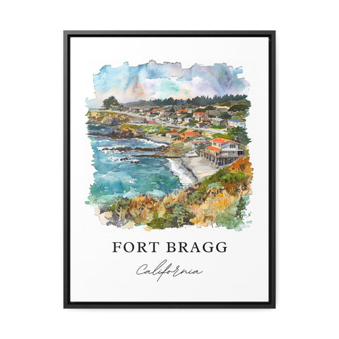 Fort Bragg Cali Art, Fort Bragg CA Print, Mendocino Watercolor, Mendocino California Gift, Travel Print, Travel Poster, Housewarming Gift