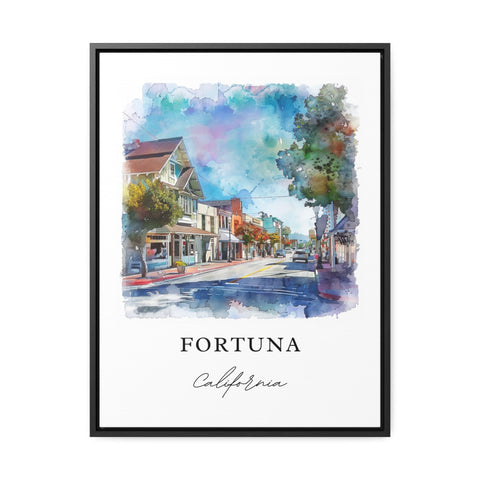 Fortuna California Wall Art, Humboldt County Print, Fortuna Watercolor, Fortuna CA Gift, Travel Print, Travel Poster, Housewarming Gift