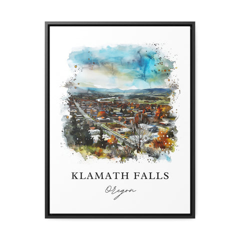 Klamath Falls Wall Art, Klamath Falls Print, Klamath Falls Watercolor, Klamath Falls OR Gift, Travel Print, Travel Poster, Housewarming Gift