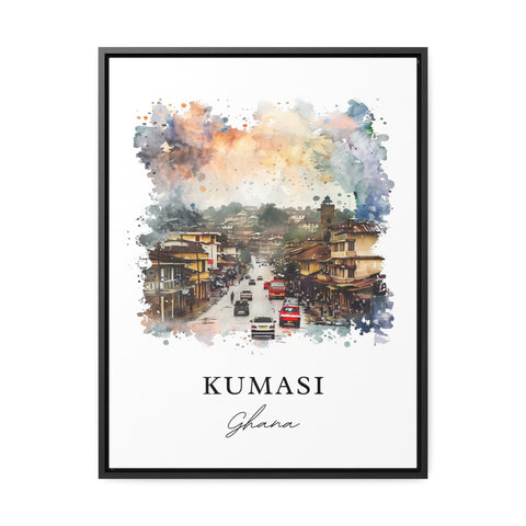 Kumasi Ghana Wall Art, Kumasi Print, Kumasi Ghana Watercolor Art, Ashanti Region Gift, Travel Print, Travel Poster, Housewarming Gift