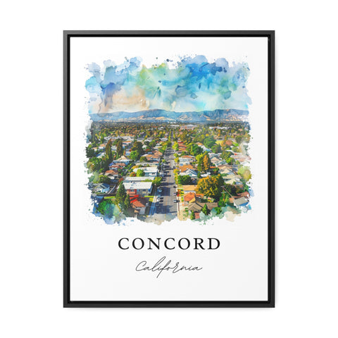 Concord California Art, Concord CA Print, Concord Watercolor Art, Concord Cali Gift, Travel Print, Travel Poster, Housewarming Gift