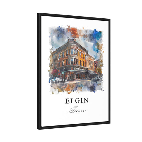 Elgin Illinois Wall Art, Elgin Print, Elgin Watercolor Art, Cook County Illinois Gift, Travel Print, Travel Poster, Housewarming Gift