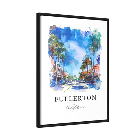 Fullerton CA Art, Fullerton Print, Fullerton Watercolor Art, Orange County California Gift, Travel Print, Travel Poster, Housewarming Gift