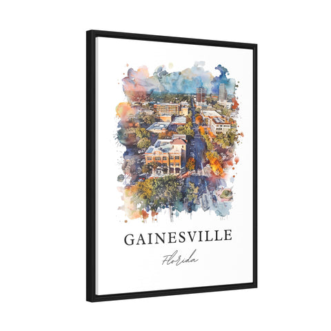 Gainesville FL Wall Art, Gainesville Print, Gainesville Watercolor Art, Univ of Florida Gift, Travel Print, Travel Poster, Housewarming Gift