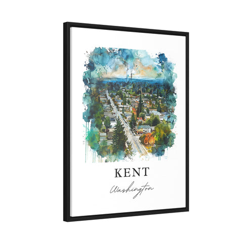 Kent Washington Wall Art, Kent Print, Kent Watercolor Art, King County Washington Gift, Travel Print, Travel Poster, Housewarming Gift