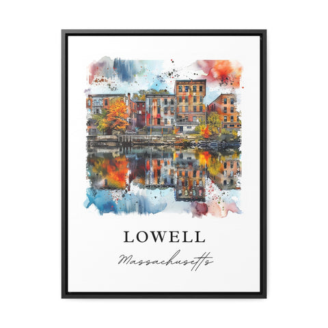 Lowell MA Wall Art, Lowell Print, Lowell Watercolor Art, Cambridge MA Gift, Travel Print, Travel Poster, Housewarming Gift