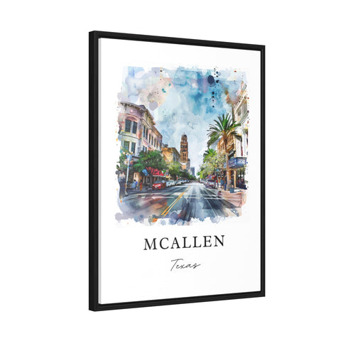 McAllen Texas Wall Art, McAllen Print, McAllen Watercolor Art, McAllen TX Gift, Travel Print, Travel Poster, Housewarming Gift