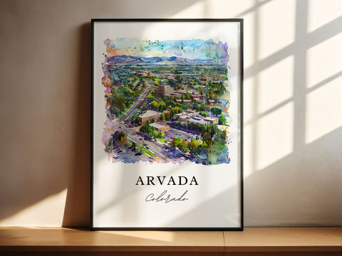 Arvada Colorado Art, Arvada Print, Arvada Watercolor Art, Jefferson County Colorado Gift, Travel Print, Travel Poster, Housewarming Gift