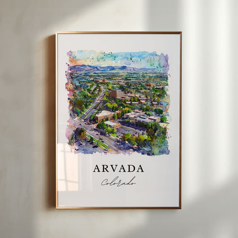 Arvada Colorado Art, Arvada Print, Arvada Watercolor Art, Jefferson County Colorado Gift, Travel Print, Travel Poster, Housewarming Gift