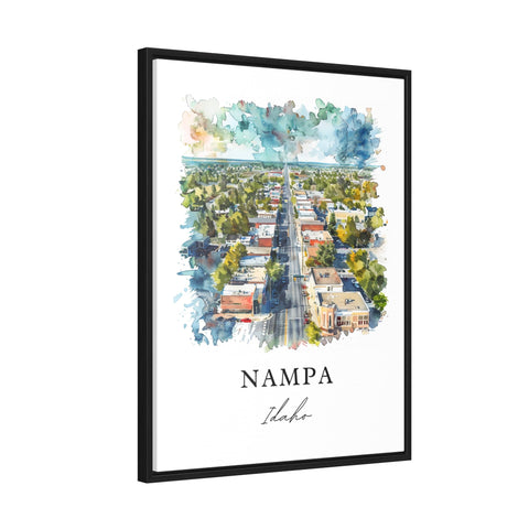 Nampa Idaho Art, Nampa ID Print, Nampa Watercolor Art, Nampa Idaho Gift, Travel Print, Travel Poster, Housewarming Gift