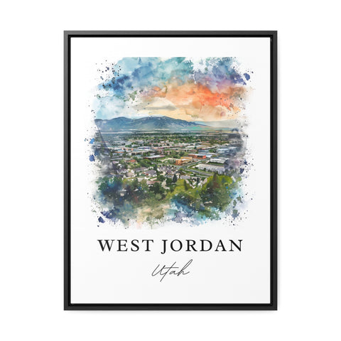 West Jordan UT Art, West Jordan Print, Salt Lake City Watercolor Art, West Jordan Gift, Travel Print, Travel Poster, Housewarming Gift