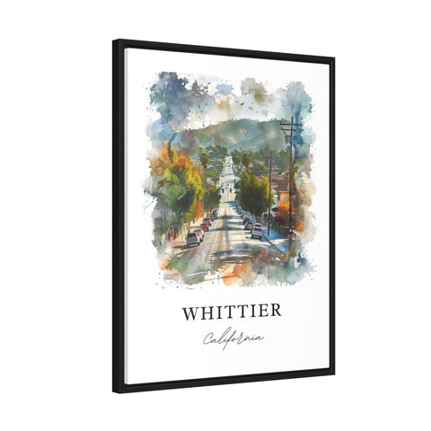 Whittier CA Wall Art, Whittier Print, Whittier Watercolor Art, SoCal Art Gift, Travel Print, Travel Poster, Housewarming Gift