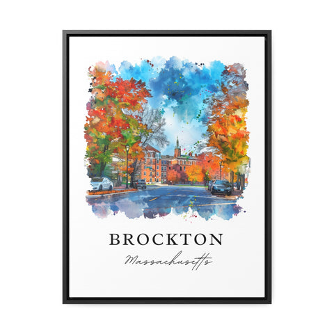 Brockton MA Wall Art, Brockton Print, Brockton Watercolor Art, Plymouth County MA Gift, Travel Print, Travel Poster, Housewarming Gift