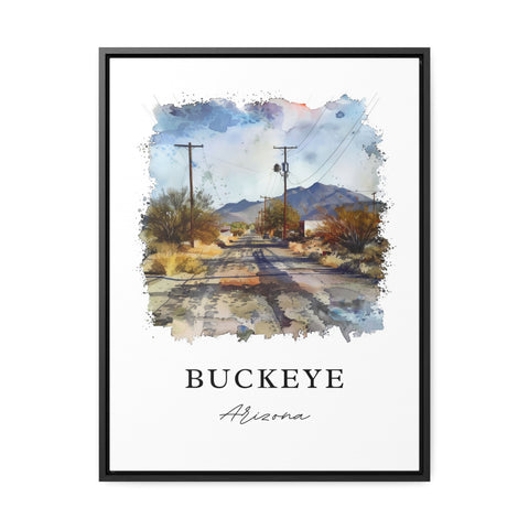 Buckeye AZ Wall Art, Buckeye Print, Buckeye Arizona Watercolor Art, Maricopa County Gift, Travel Print, Travel Poster, Housewarming Gift