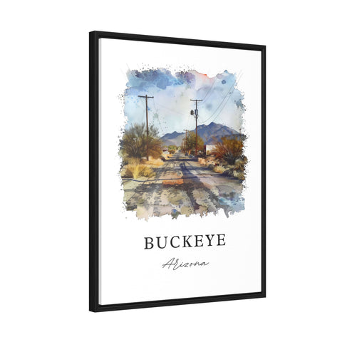 Buckeye AZ Wall Art, Buckeye Print, Buckeye Arizona Watercolor Art, Maricopa County Gift, Travel Print, Travel Poster, Housewarming Gift