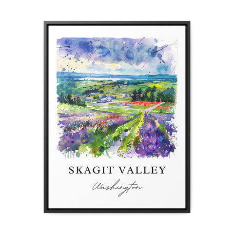 Skagit Valley Wall Art, Skagit Valley WA Print, Anacortes Watercolor Art, Skagit WA Gift, Travel Print, Travel Poster, Housewarming Gift