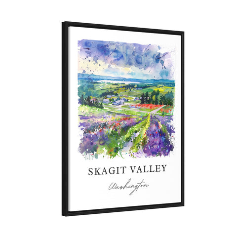 Skagit Valley Wall Art, Skagit Valley WA Print, Anacortes Watercolor Art, Skagit WA Gift, Travel Print, Travel Poster, Housewarming Gift