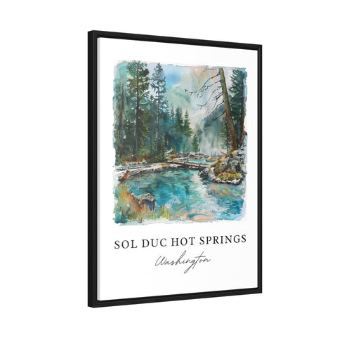 Sol Duc Springs WA Art, Sol Duc Falls Print, Sol Duc River WA Watercolor, Olympic National Park Gift, WA Travel Poster, Housewarming Gift