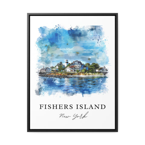 Fishers Island Art, Fishers Island NY Print, Long Island Watercolor Art, Fishers Island Gift, Travel Print, Travel Poster, Housewarming Gift