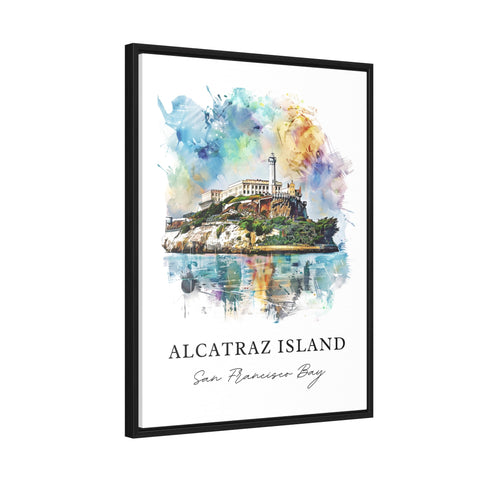 Alcatraz Island Art, Alcatraz Print, San Francisco Bay Watercolor, Alcatraz San Fran Gift, Travel Print, Travel Poster, Housewarming Gift