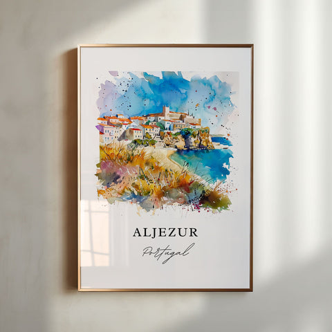 Aljezur Portugal Art, Aljezur Print, Faro Watercolor Art, Algarve Portugal Gift, Travel Print, Travel Poster, Housewarming Gift