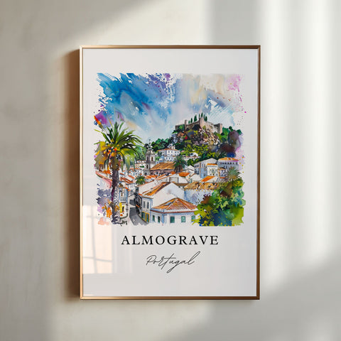 Almograve Wall Art, Longueira Print, Almograve Watercolor Art, Odemira Portugal Gift, Travel Print, Travel Poster, Housewarming Gift