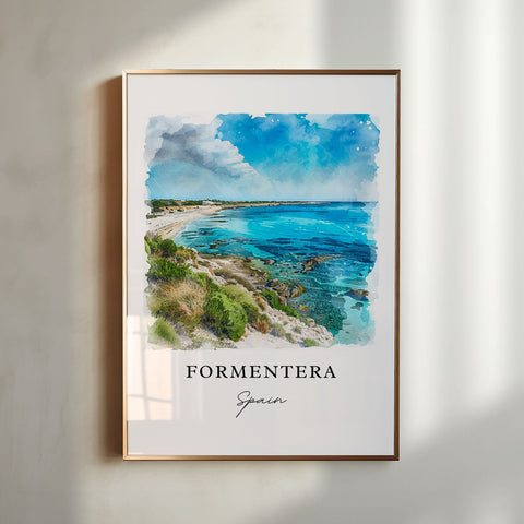 Formentera Wall Art, Balearic Islands Print, Formentera Watercolor, Formentera Gift, Travel Print, Travel Poster, Housewarming Gift