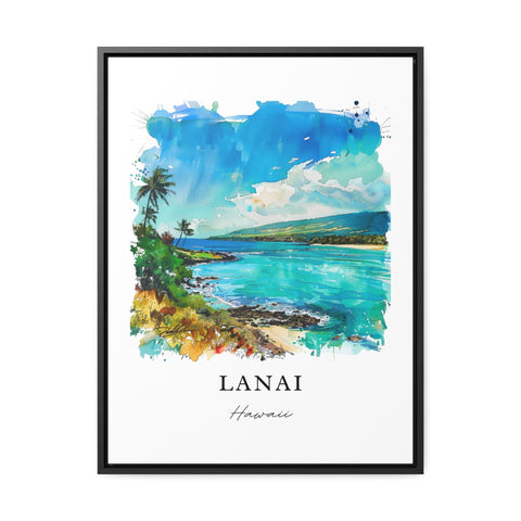 Lanai Hawaii Wall Art, Maui Hawaii Print, Lanai HI Watercolor, Lanai Gift, Travel Print, Travel Poster, Housewarming Gift