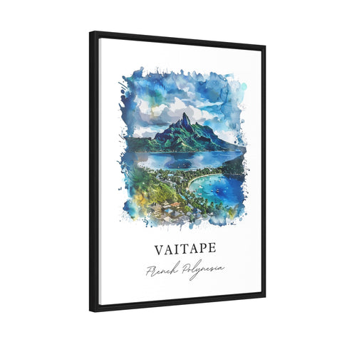 Vaitape Wall Art, Vaitape Print, Bora Bora Watercolor Art, Vaitape French Polynesia Gift, Travel Print, Travel Poster, Housewarming Gift