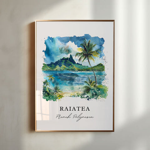 Raiatea Wall Art, Raiatea Print, French Polynesia Watercolor Art, Raiatea FP Gift, Travel Print, Travel Poster, Housewarming Gift