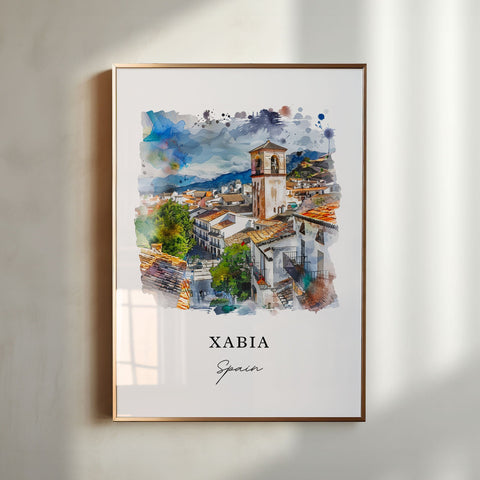 Xabia Spain Wall Art, Xabia Print, Jávea Spain Watercolor Art, Alicante Spain Art Gift, Travel Print, Travel Poster, Housewarming Gift